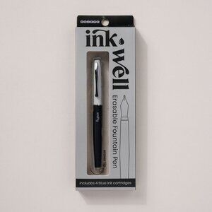 SNIFTY INK WELL ERASABLE FOUNTAIN PEN + 4 BLUE INK CARTRIDGES